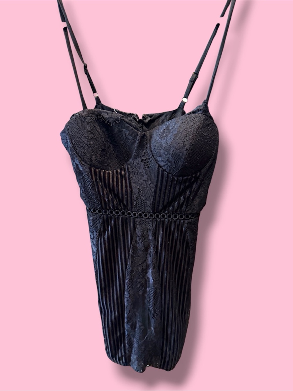 bebe Black Lace Bustier Slip
